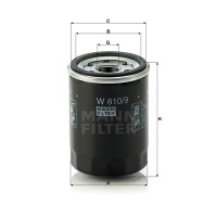 Фильтр масляный MANN-FILTER W 610/9